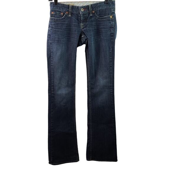 Lucky Brand Blue Denim Jeans Meggie Button Fly Light Distress 0 25 - Picture 1 of 5